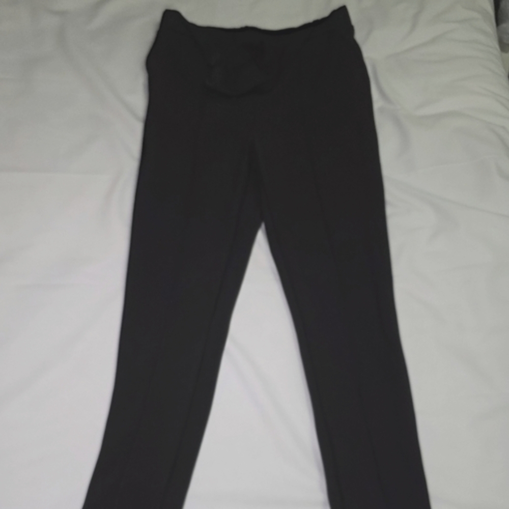 Shosho Pull On Black Cinced Waist Stretch Pants W/Belt Tie- Size Lg